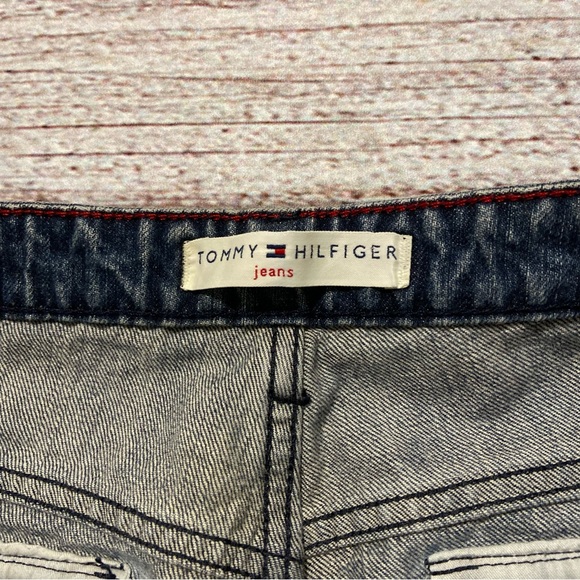 Vintage Tommy Hilfiger Jeans Womens Size 10 Slash Pockets Blue Embroidered - Picture 4 of 9